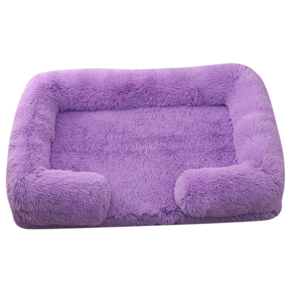 Plush Round Pet Bed For Warm Winter Comfort Sleep