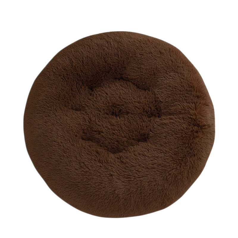 Plush Round Pet Bed Mat For Warm Comfortable Sleep
