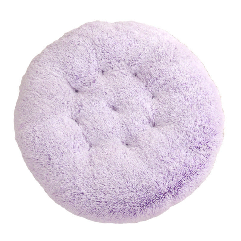 Plush Round Pet Bed Mat For Warm Comfortable Sleep