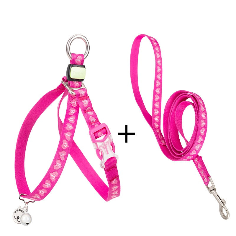 Pet Bell Chest Strap Harness Leash Vest Walking Rope