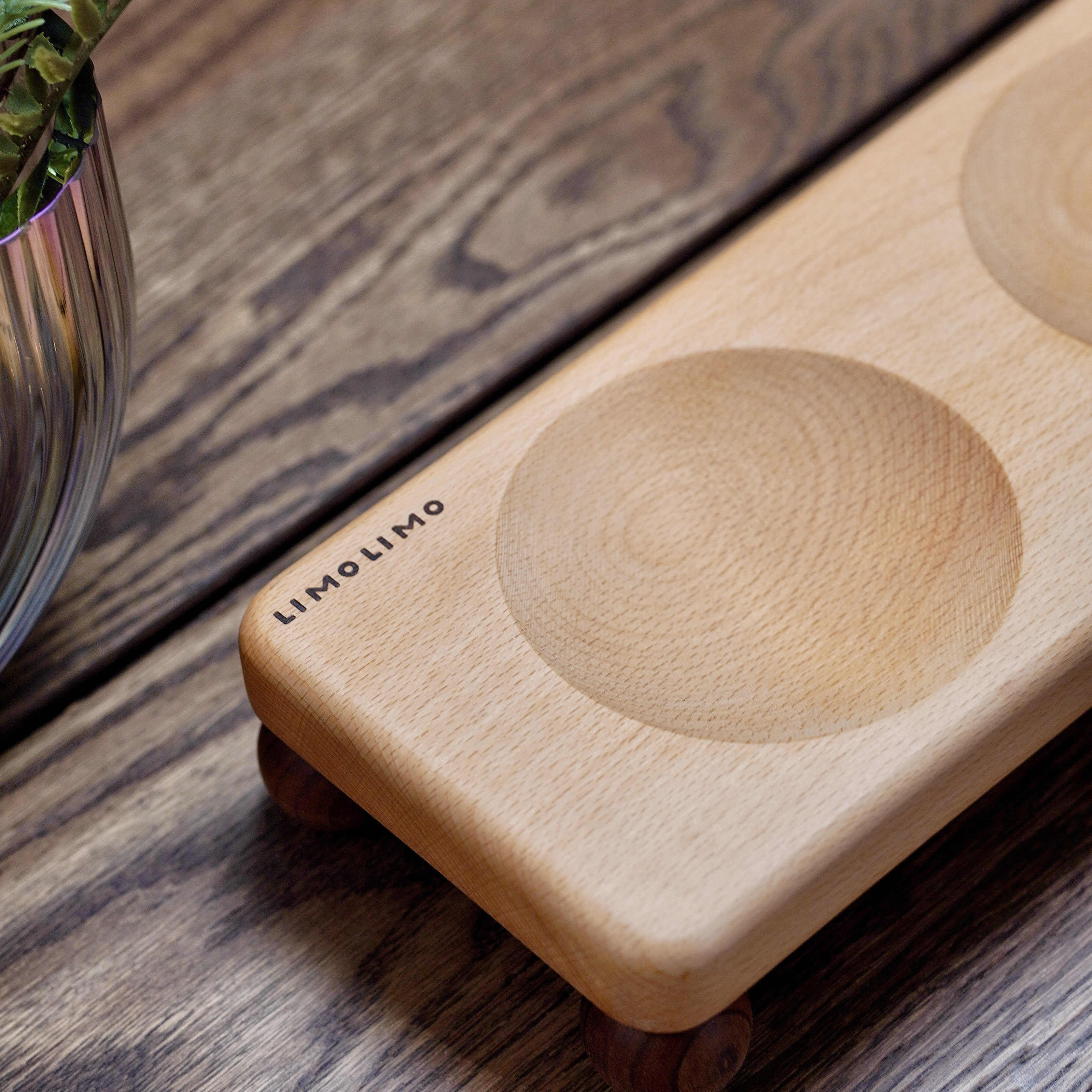 Solid Wood Pet Bowl Ceramic Feeding Bowl For Pets