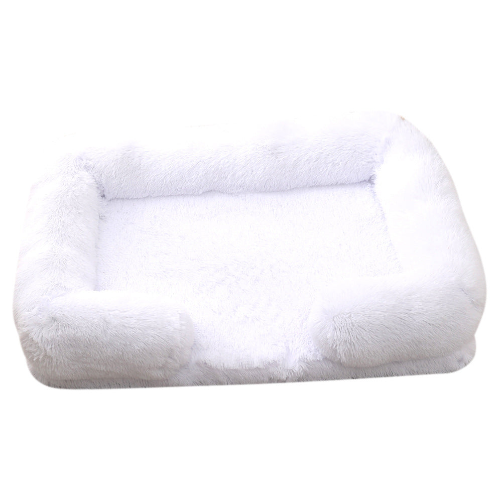 Plush Round Pet Bed For Warm Winter Comfort Sleep