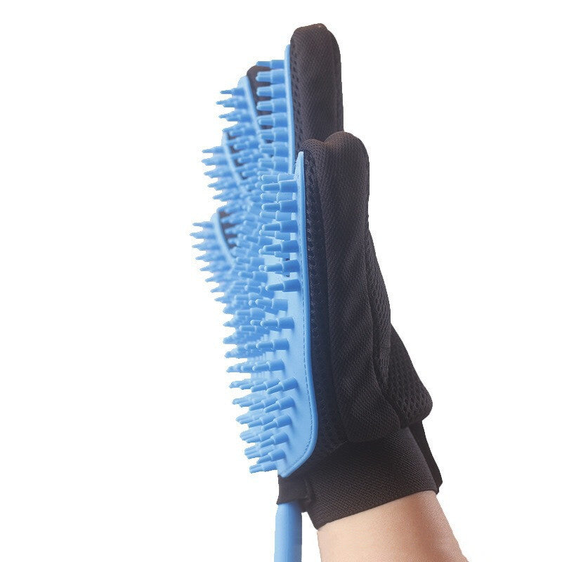 Pet Five Finger Shower Gloves With Spray Bath Massage Brush