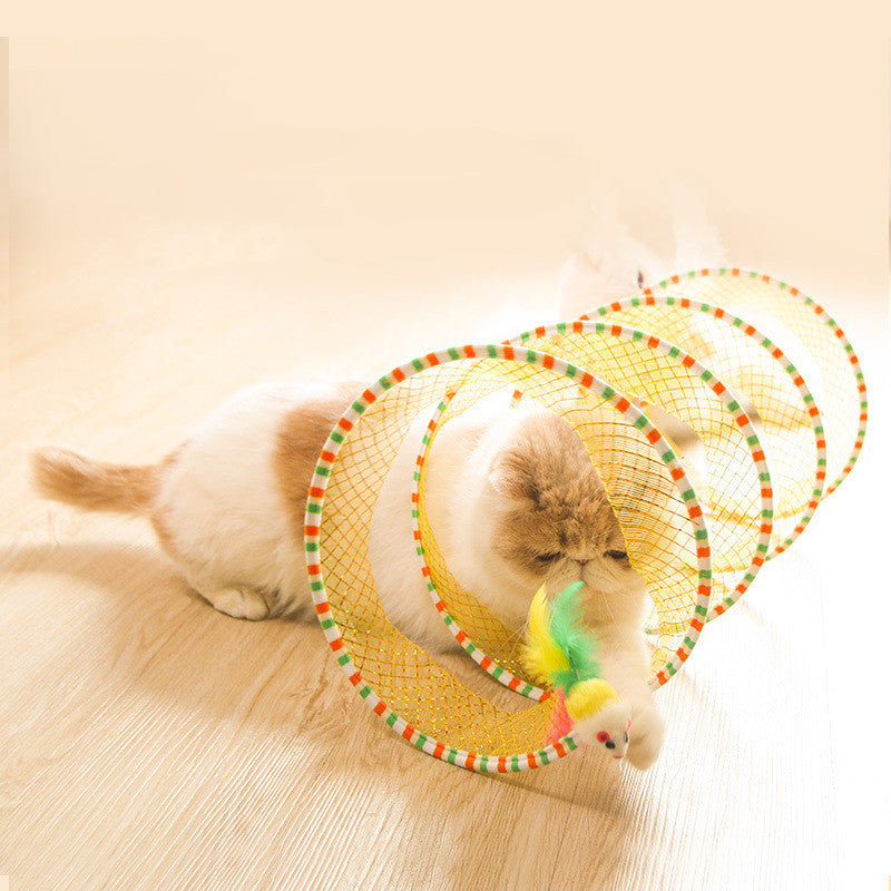 Foldable Pet Tunnel Toy With Compact Storage Design