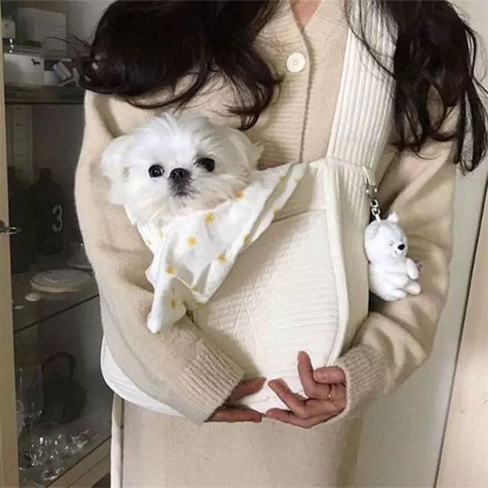 Pet Handmade Breathable Canvas Travel Carrier Shoulder Bag