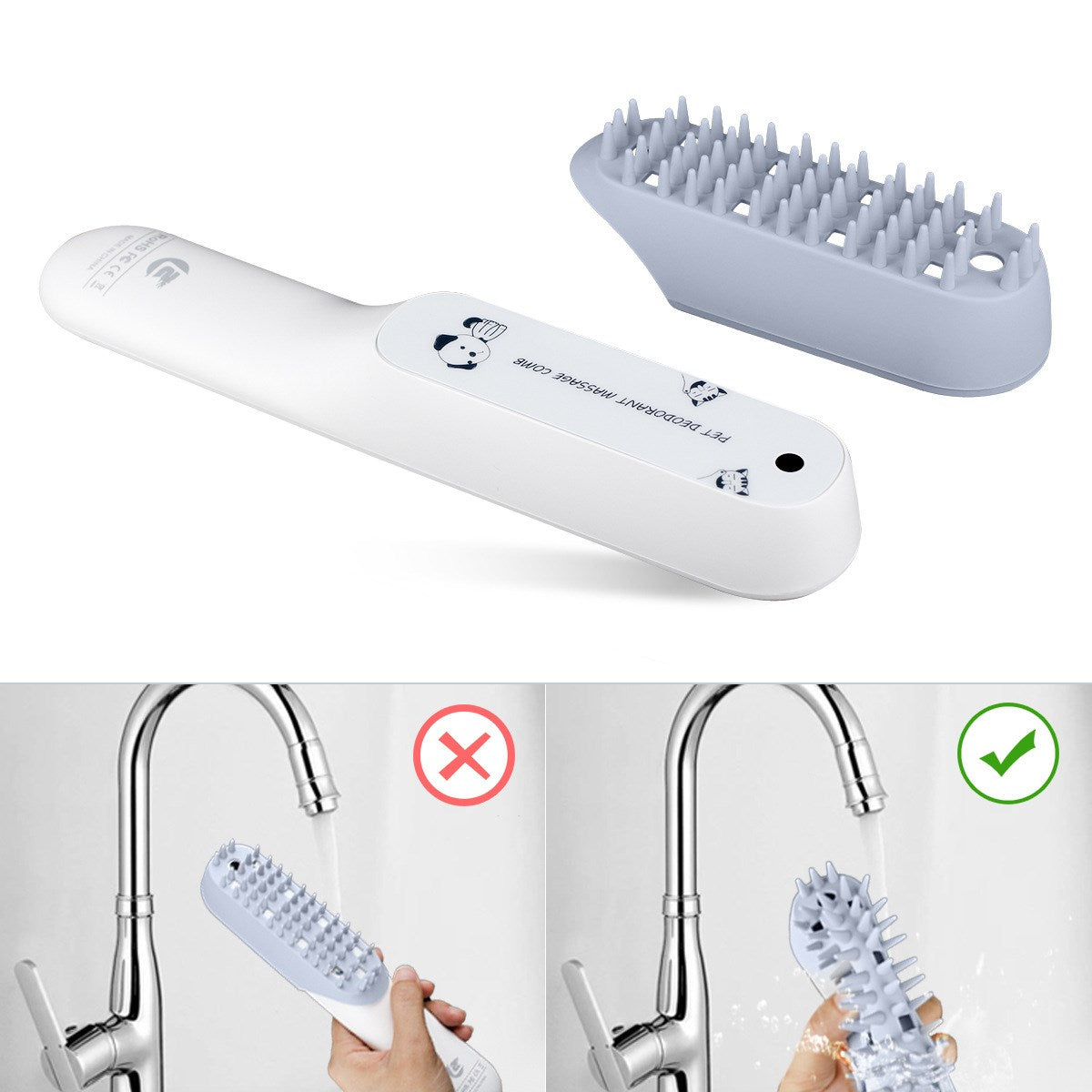 Pet Silicone Grooming Massage Brush For Cleaning And Fur Care