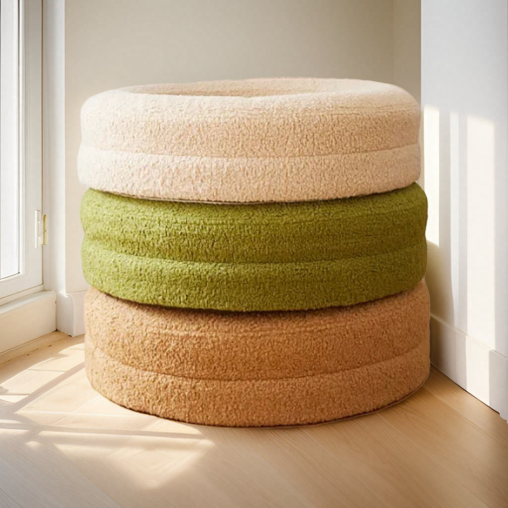 Solid Color Round Pet Bed Cat Nest Leisure Cushion