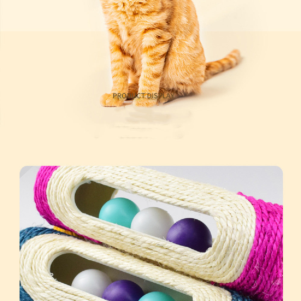 Pet Long Sisal Drum Scratching Toy Set
