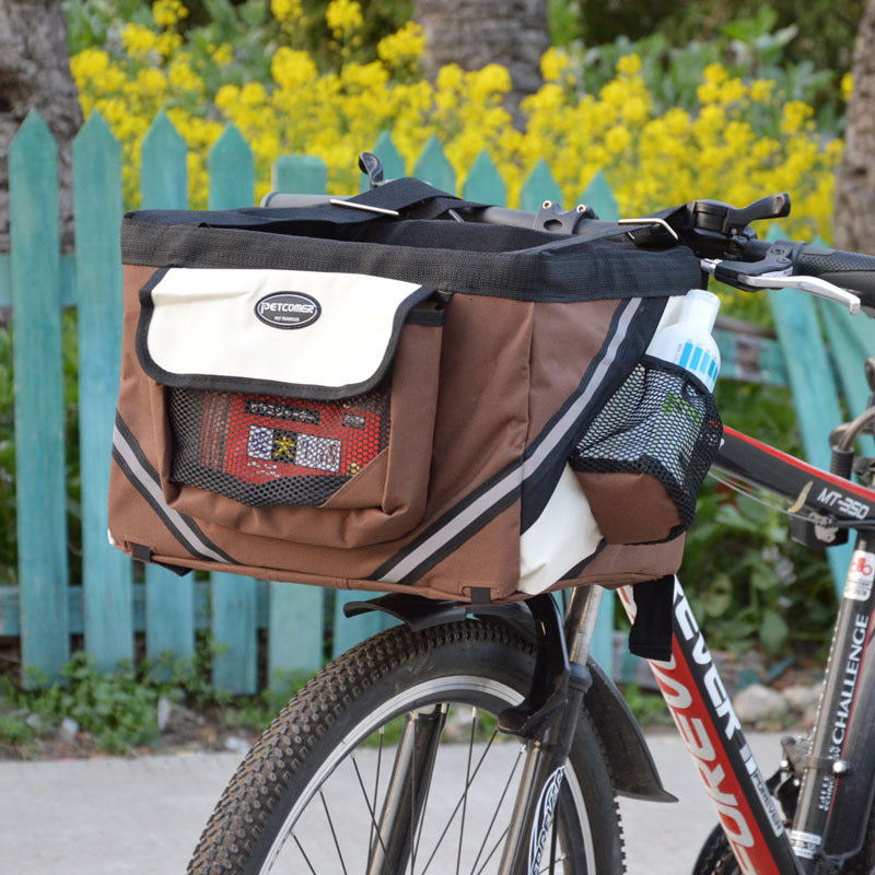 Pet Bicycle Front Carrier Basket Removable Travel Bag