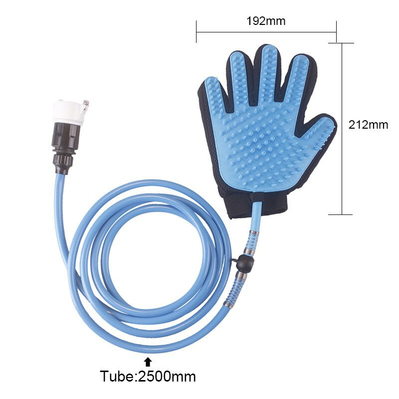 Pet Five Finger Shower Gloves With Spray Bath Massage Brush