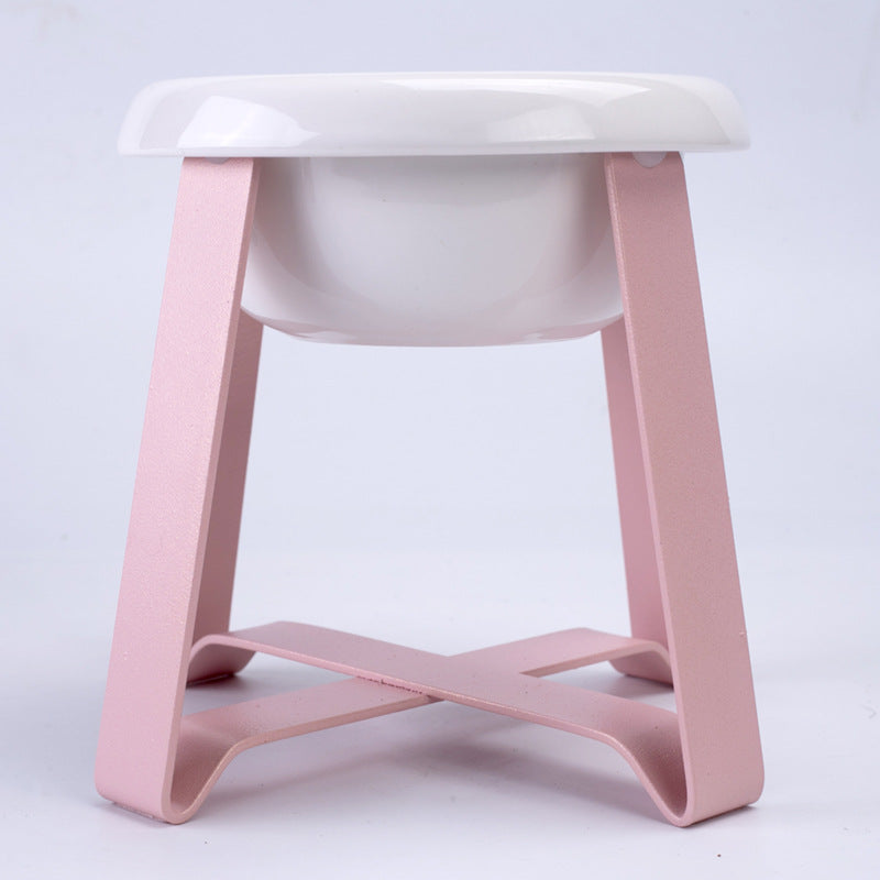 Creative Anti-Slip Pet Bowl With Iron Stand 2-In-1 Feeder
