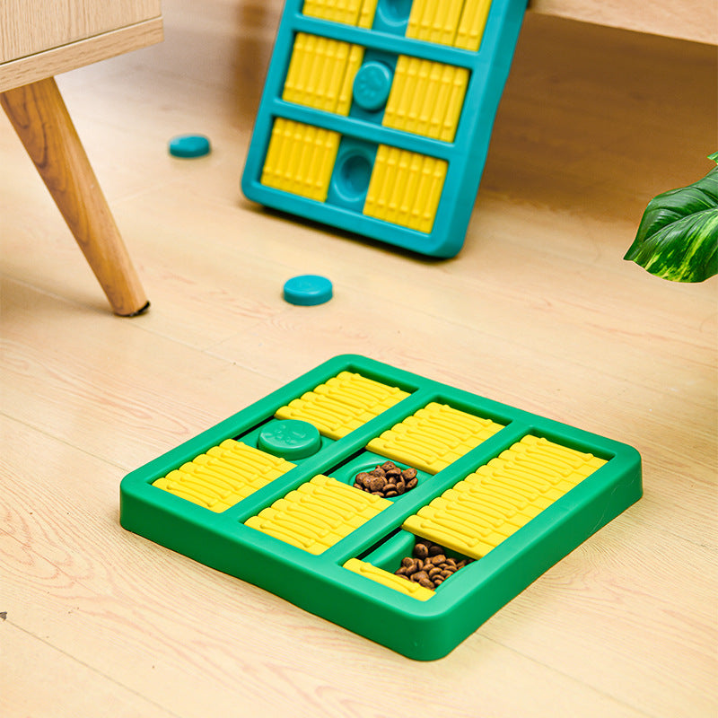 Rotating Interactive Pet Food Dispensing Educational Slow Feeder Toy