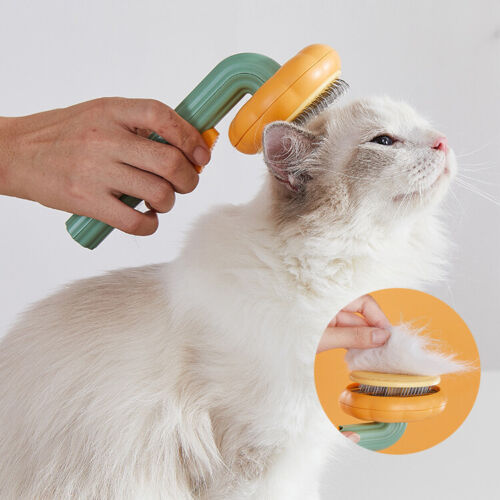 Self Cleaning Pet Grooming Brush For Gentle Detangling And Hair Removal