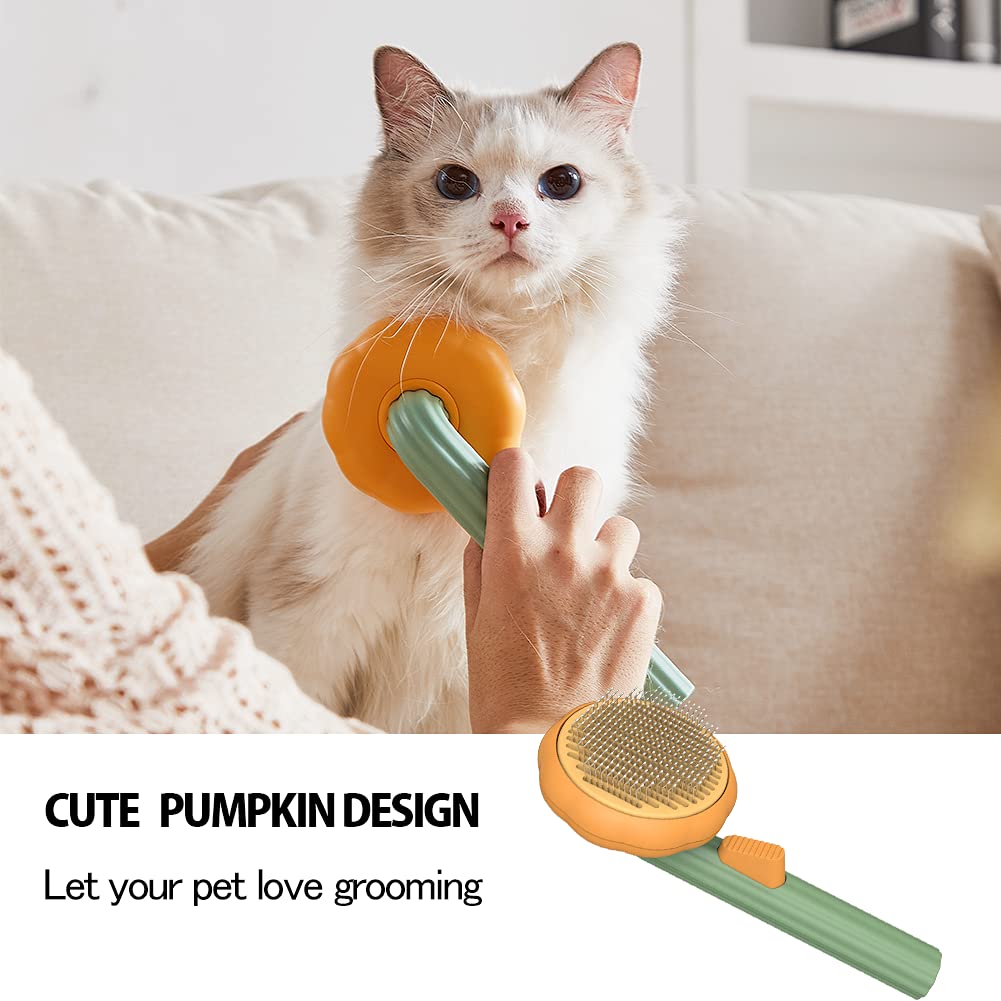 Self Cleaning Pet Grooming Brush For Gentle Detangling And Hair Removal
