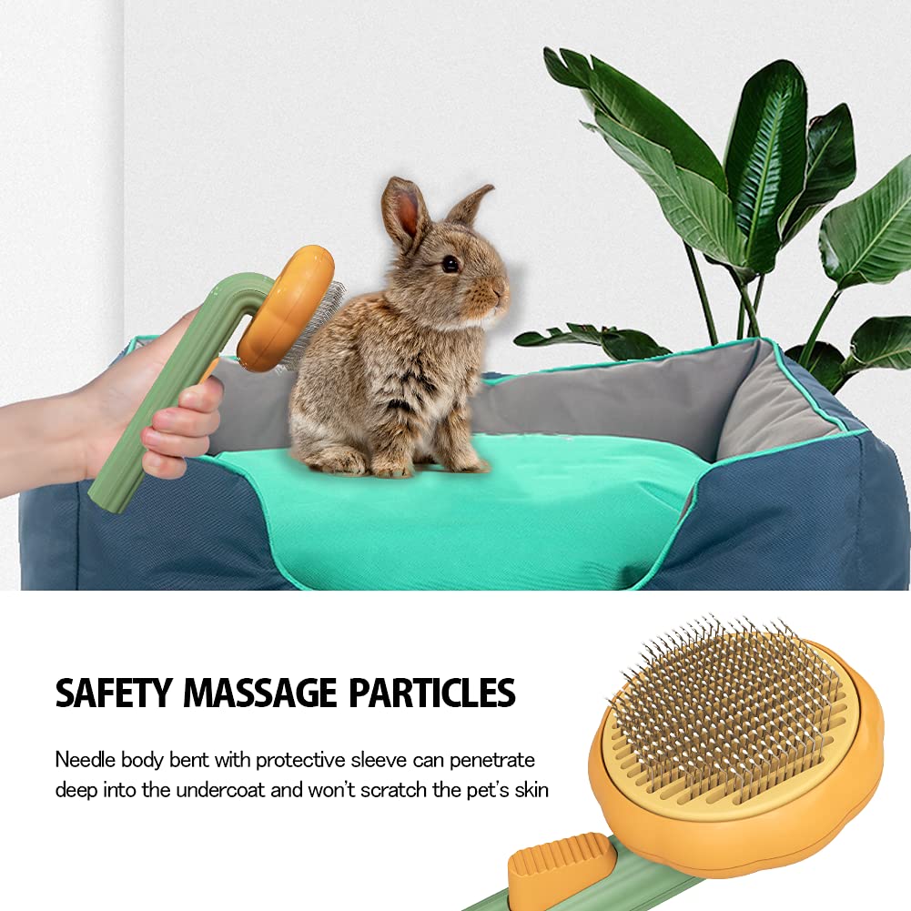 Self Cleaning Pet Grooming Brush For Gentle Detangling And Hair Removal
