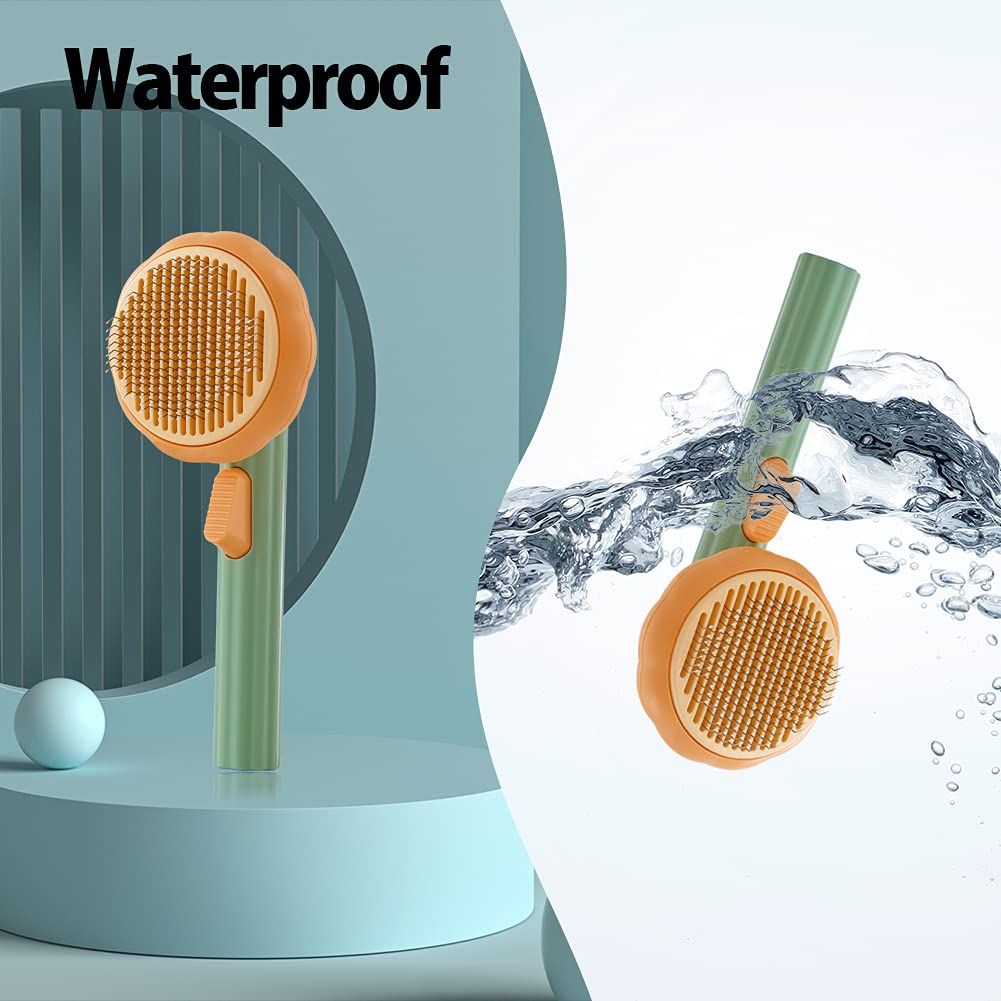 Self Cleaning Pet Grooming Brush For Gentle Detangling And Hair Removal