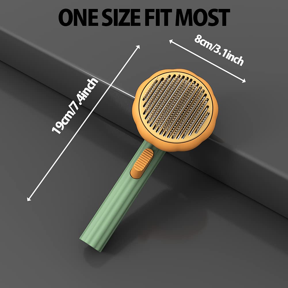 Self Cleaning Pet Grooming Brush For Gentle Detangling And Hair Removal