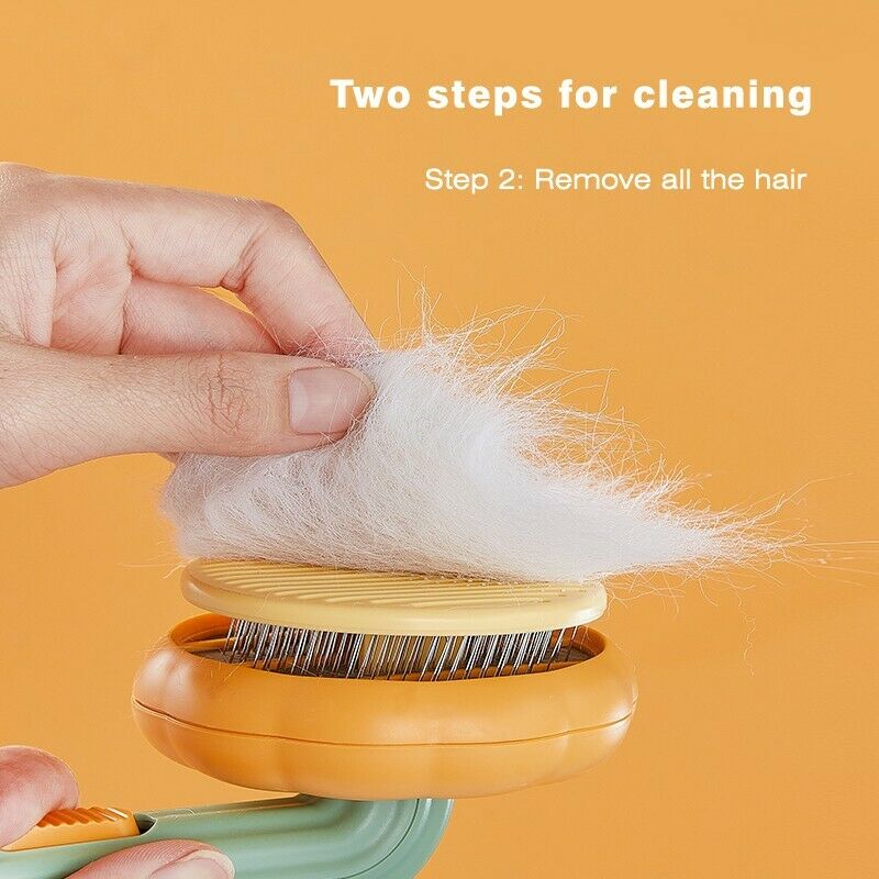 Self Cleaning Pet Grooming Brush For Gentle Detangling And Hair Removal