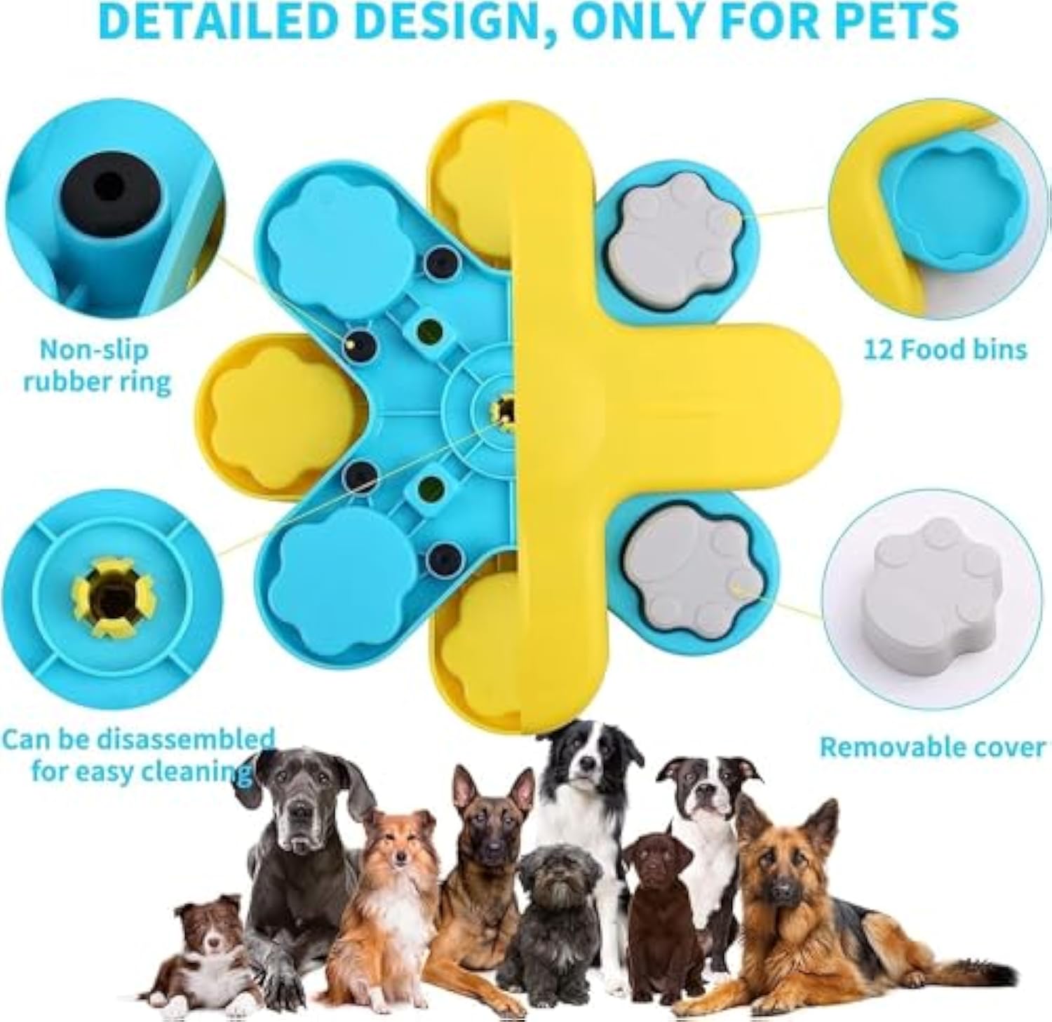 Interactive Pet Puzzle Feeder Toy Slow Feeding IQ Training