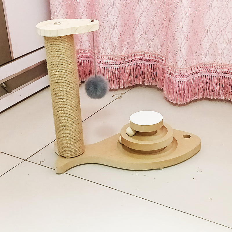 Durable Wooden Turntable Bite Resistant Interactive Pet Stick Toy