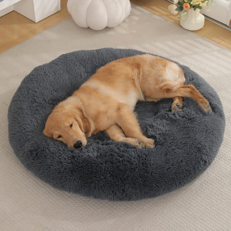 Plush Round Pet Bed Mat For Warm Comfortable Sleep