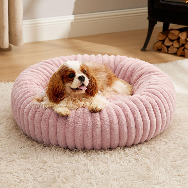 Plush Warm Round Pet Bed Rabbit Fur Winter Sleeping Mat