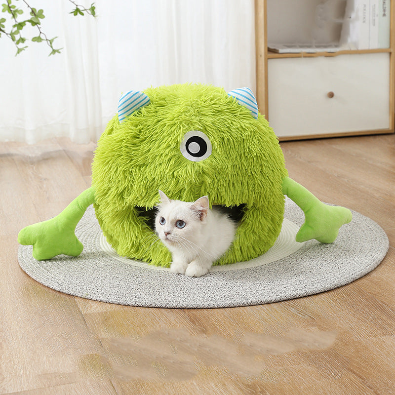 Fluffy Round Calming Pet Bed Machine Washable Non-Slip