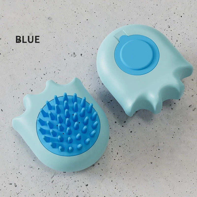 Pet Massage Bath Brush Cleaning Comb Shampoo Dispenser Tool