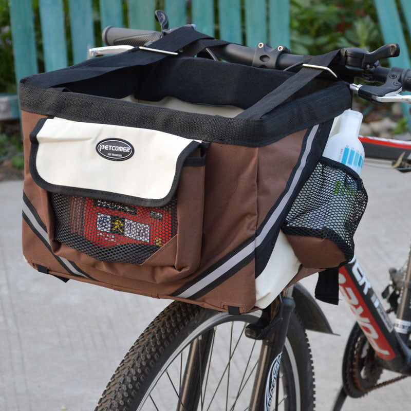 Pet Bicycle Front Carrier Basket Removable Travel Bag