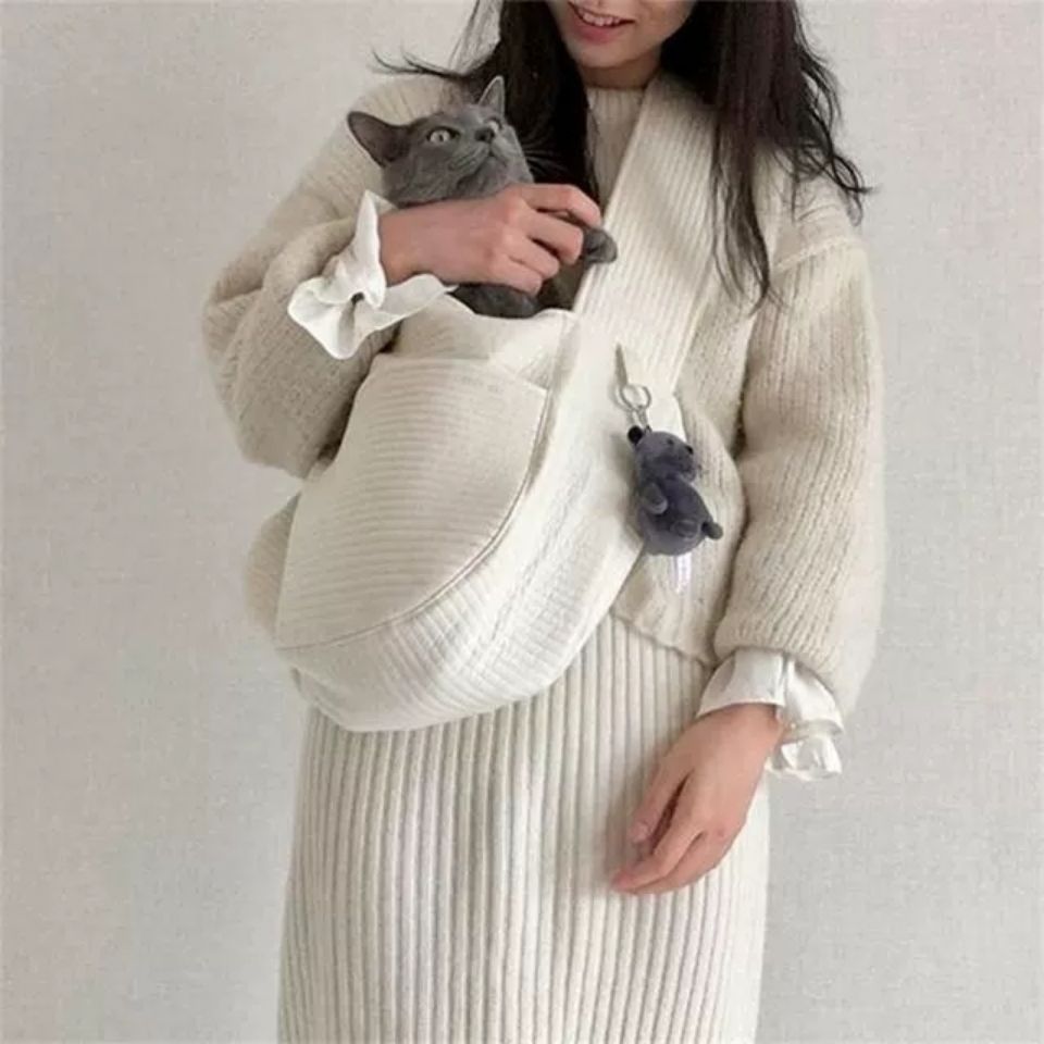 Pet Handmade Breathable Canvas Travel Carrier Shoulder Bag