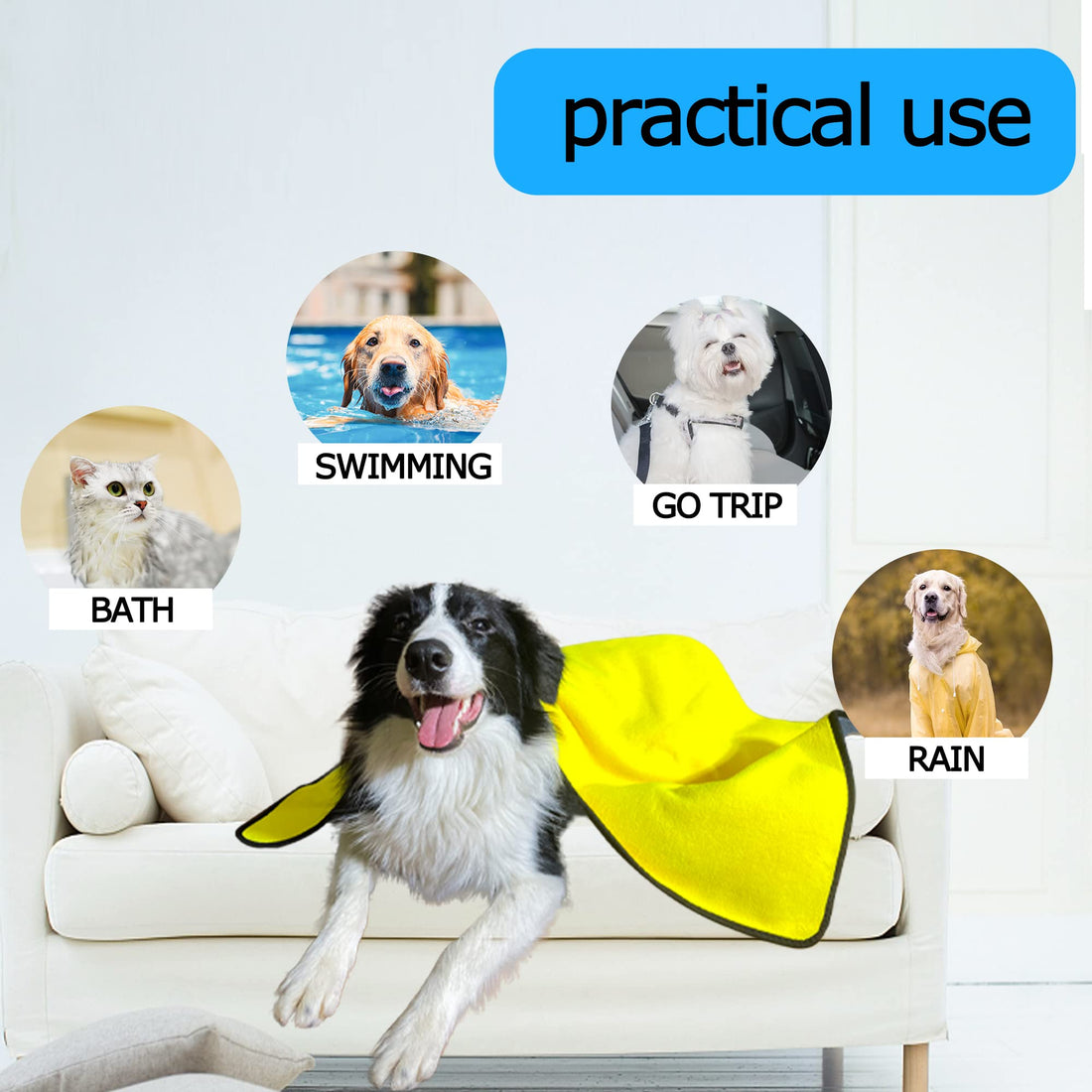 Pet Quick Dry Absorbent Soft Microfiber Bath Towel