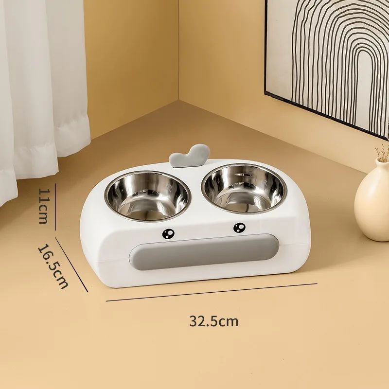 Duck Design Double Pet Bowl Food And Water Feeder