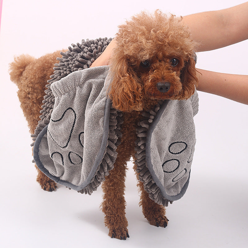 Pet Chenille Bath Towel Super Absorbent Drying Cloth