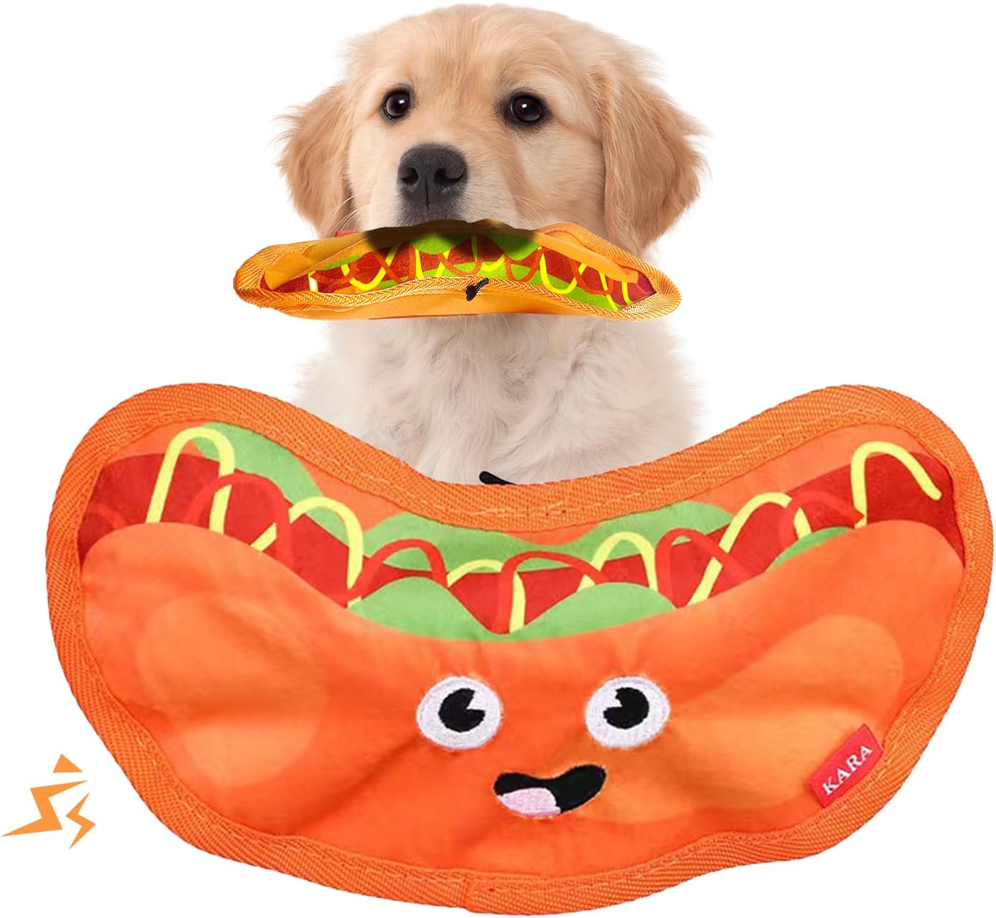 Durable Crinkle Squeaky Stuffless Interactive Pet Chew Hamburger Toy