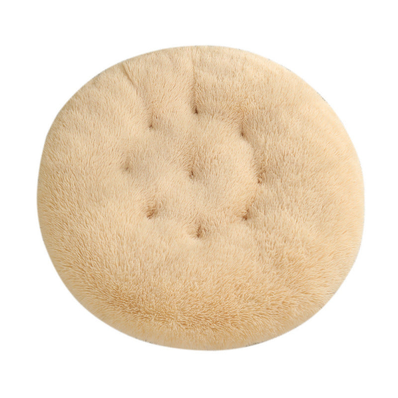 Plush Round Pet Bed Mat For Warm Comfortable Sleep