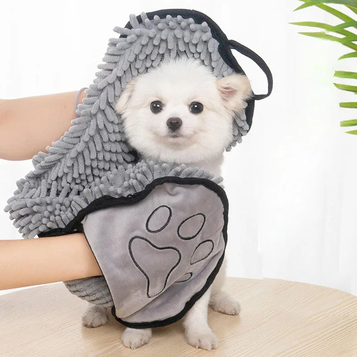 Pet Absorbent Quick Dry Microfiber Bath Towel With Hand Pockets