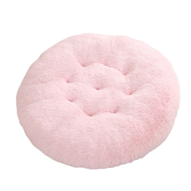Plush Round Pet Bed Mat For Warm Comfortable Sleep