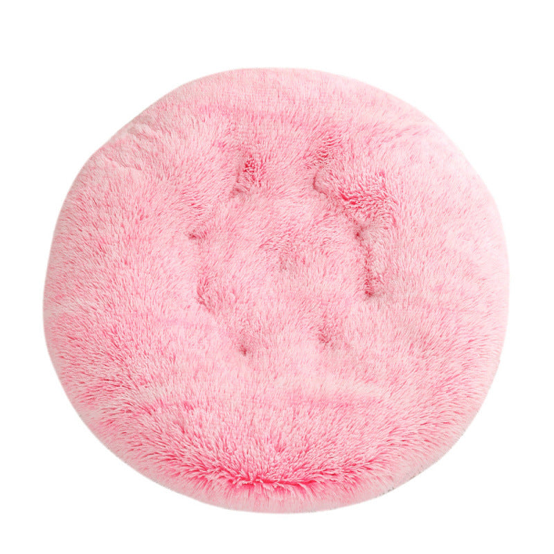 Plush Round Pet Bed Mat For Warm Comfortable Sleep