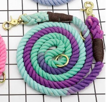 Multi Color Cotton Long Pet Leash Durable Walking Lead