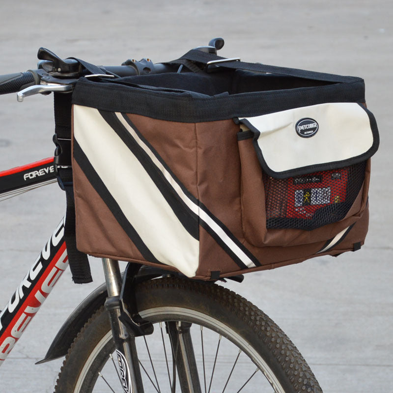 Pet Bicycle Front Carrier Basket Removable Travel Bag