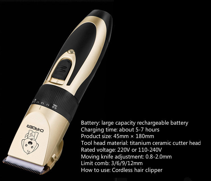 Professional Electric Pet Hair Trimmer And Nail Clipper Kit
