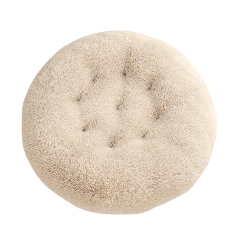 Plush Round Pet Bed Mat For Warm Comfortable Sleep