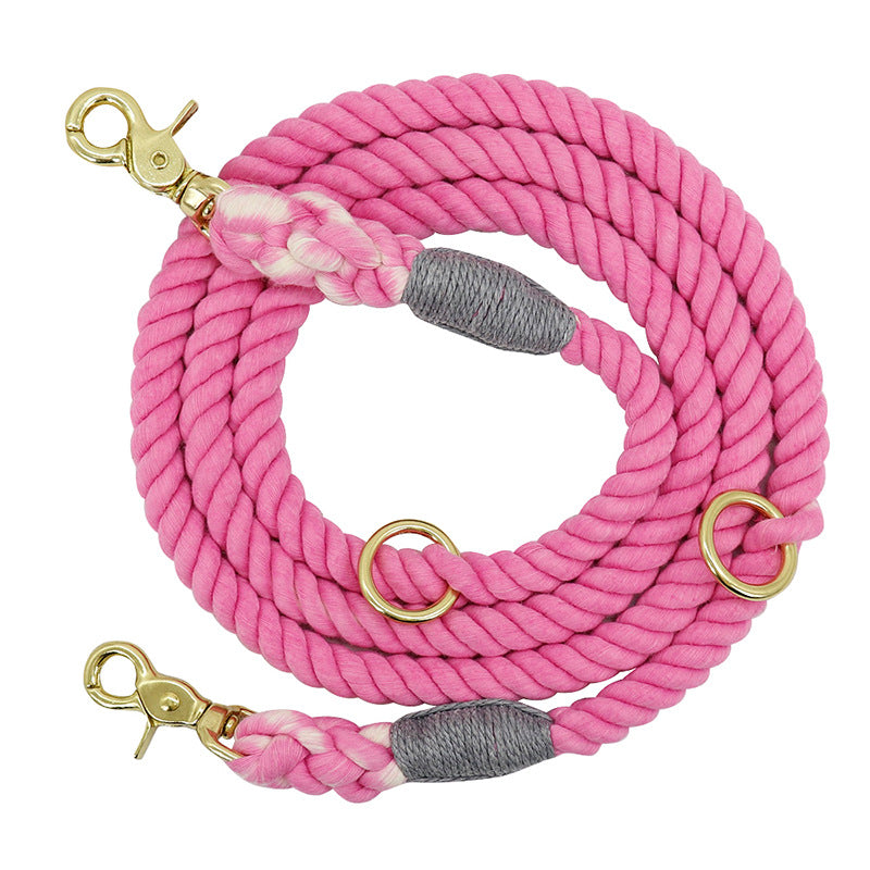Multi Color Cotton Long Pet Leash Durable Walking Lead