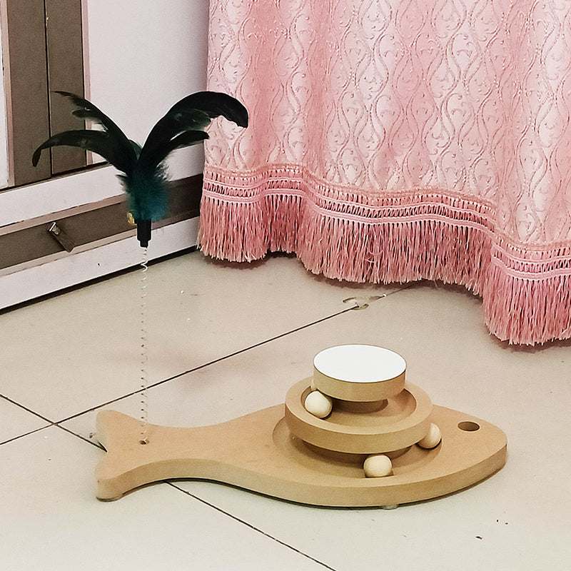 Durable Wooden Turntable Bite Resistant Interactive Pet Stick Toy