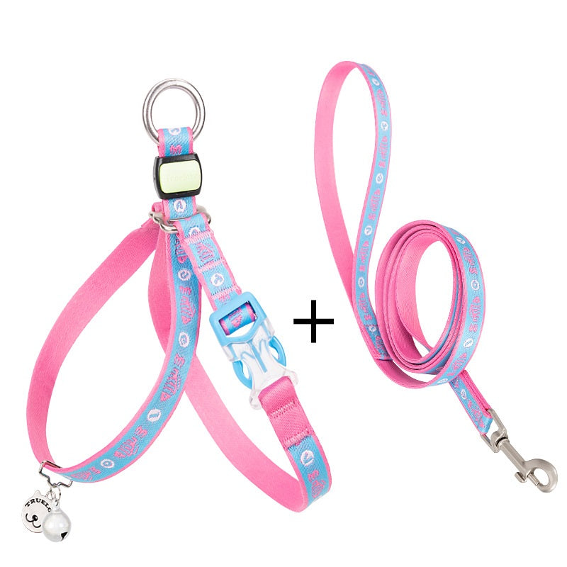 Pet Bell Chest Strap Harness Leash Vest Walking Rope