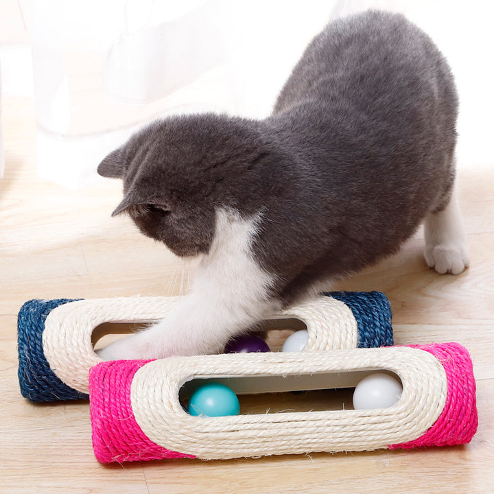Pet Long Sisal Drum Scratching Toy Set
