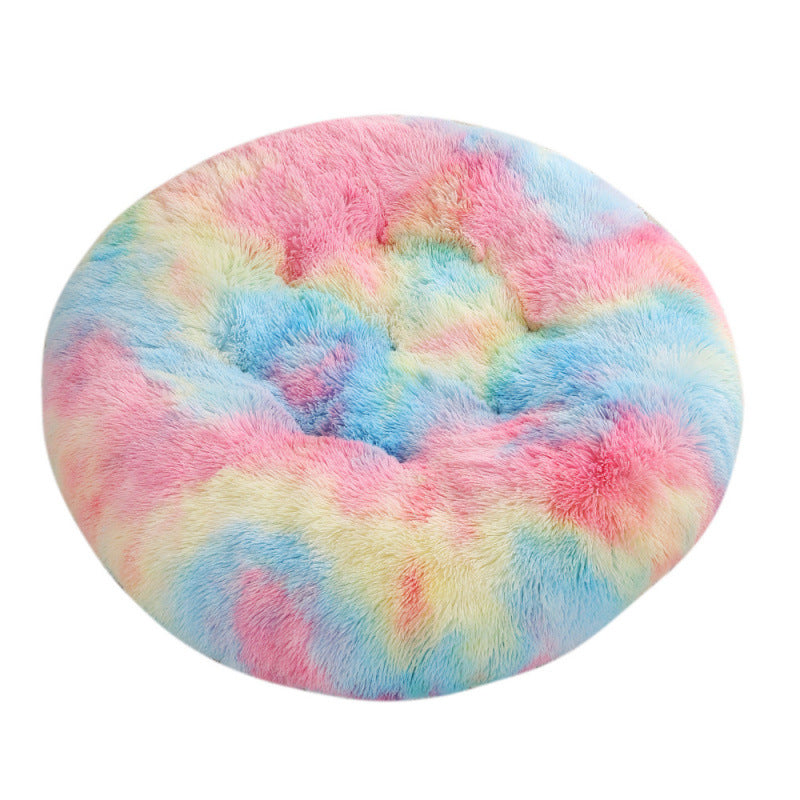 Plush Round Pet Bed Mat For Warm Comfortable Sleep