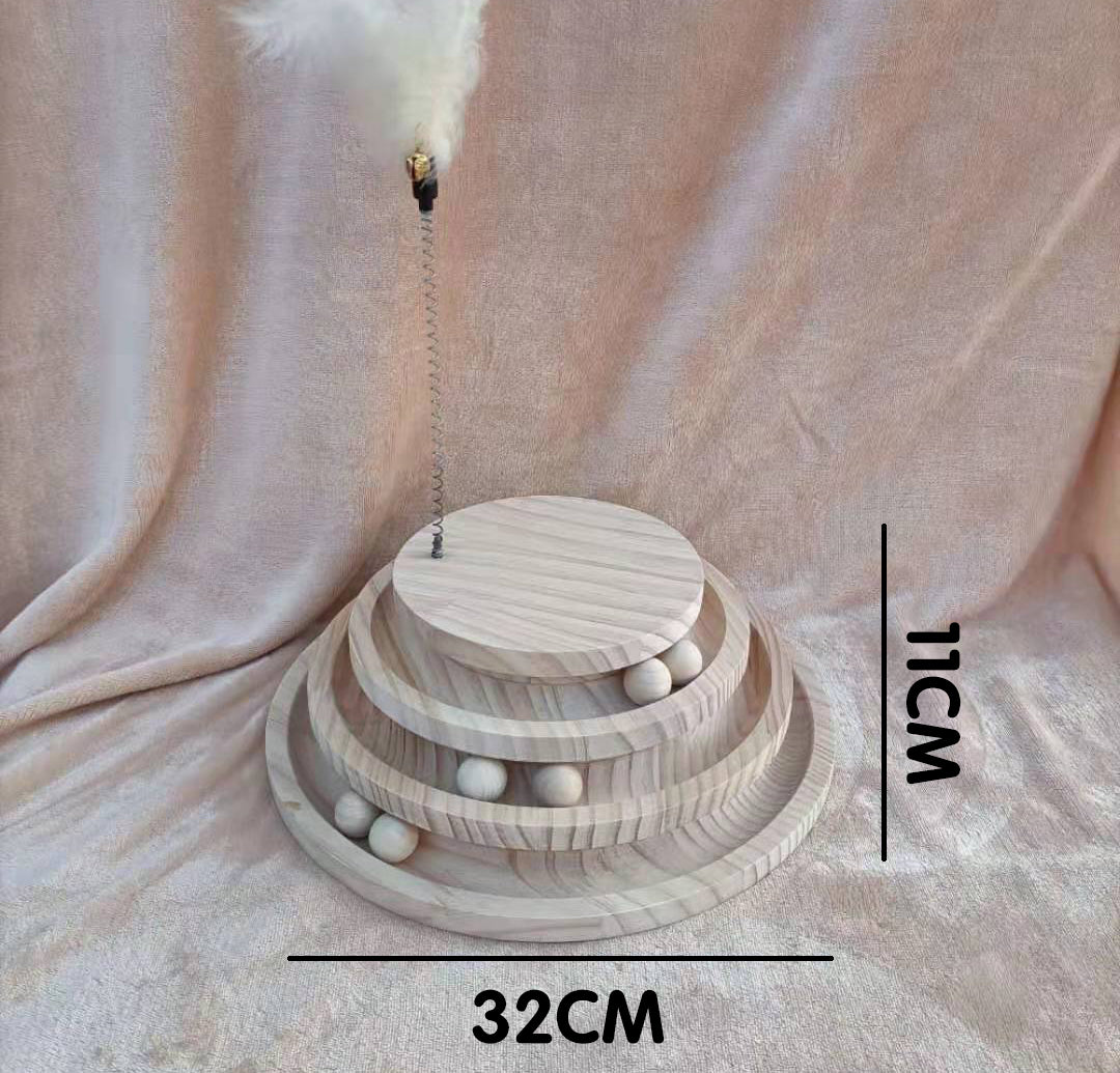 Durable Wooden Turntable Bite Resistant Interactive Pet Stick Toy