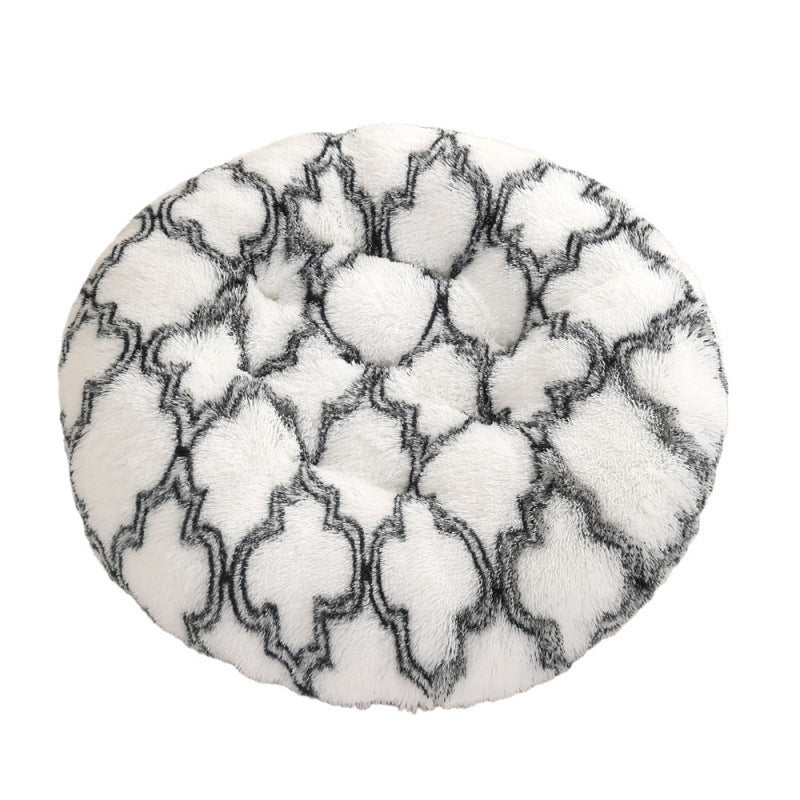 Plush Round Pet Bed Mat For Warm Comfortable Sleep