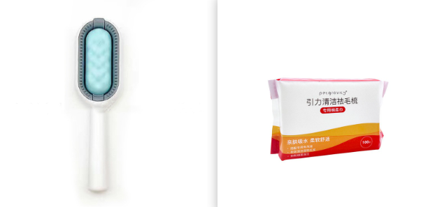Pet Grooming Brush With Hair Collection Tank For Shedding Control